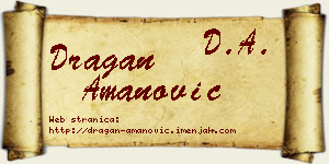 Dragan Amanović vizit kartica